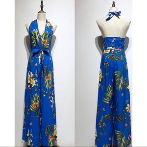 Flowers Jumpsuit . Size small. Open back.